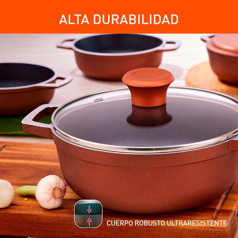 Imusa Caldero IMUSA 90 Años 20cm Aluminio Fundido Tapa De Vidrio