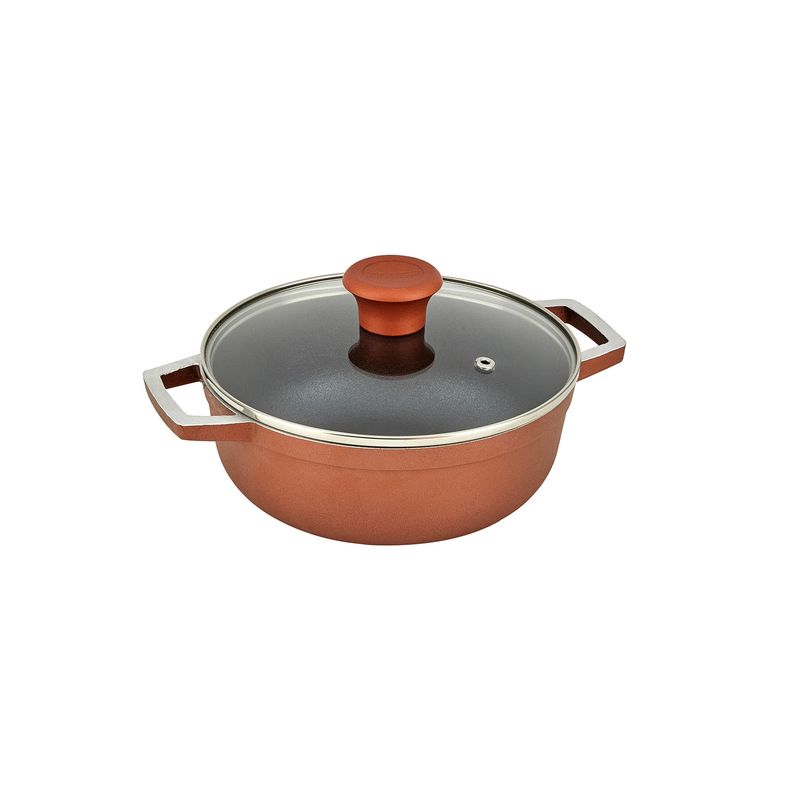 Imusa Caldero IMUSA 90 Años 20cm Aluminio Fundido Tapa de Vidrio