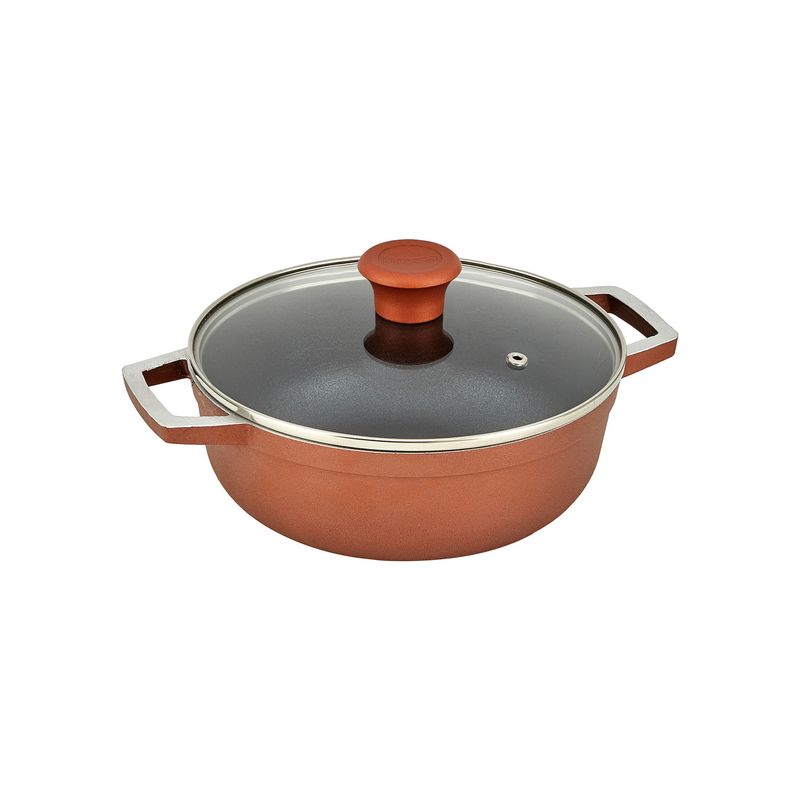 Imusa Caldero IMUSA 90 Años 24cm Aluminio Fundido Tapa de Vidrio