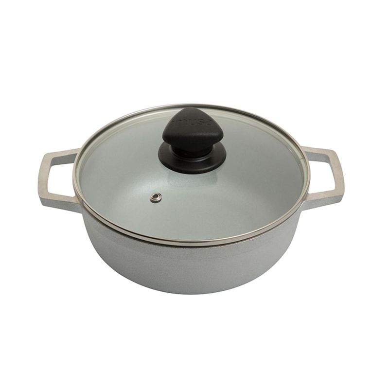 Imusa Caldero IMUSA Natural Original 30 Cm Con Tapa De Vidrio