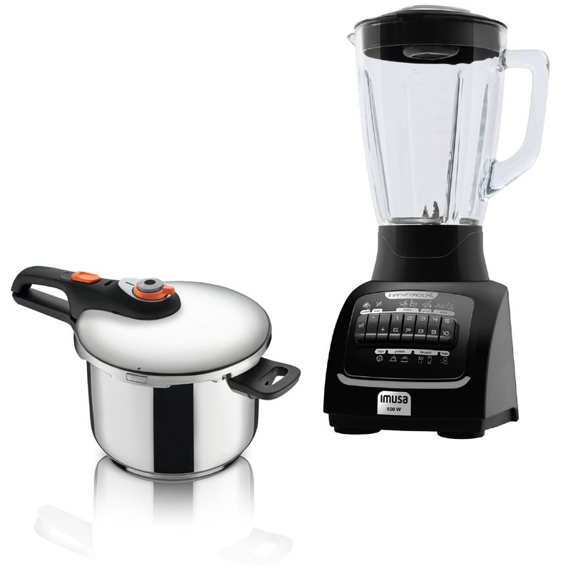 Imusa Combo olla a presión 6 lts + licuadora infiny force xl