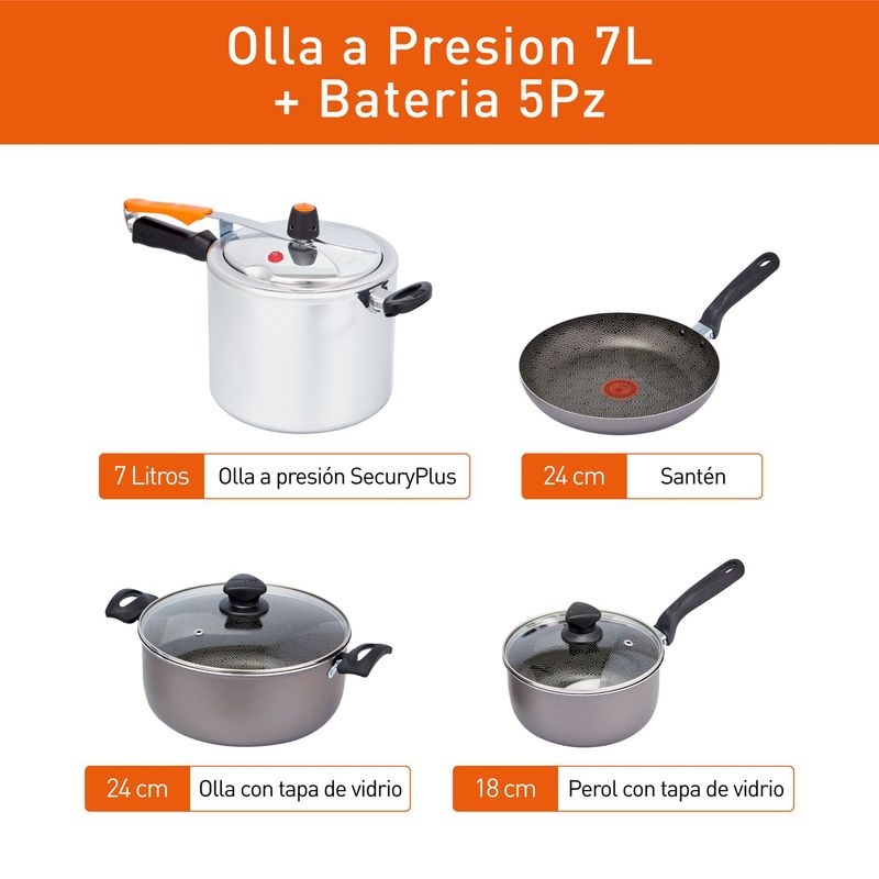 Imusa Olla A Presión IMUSA + Batería Talent 5 Piezas