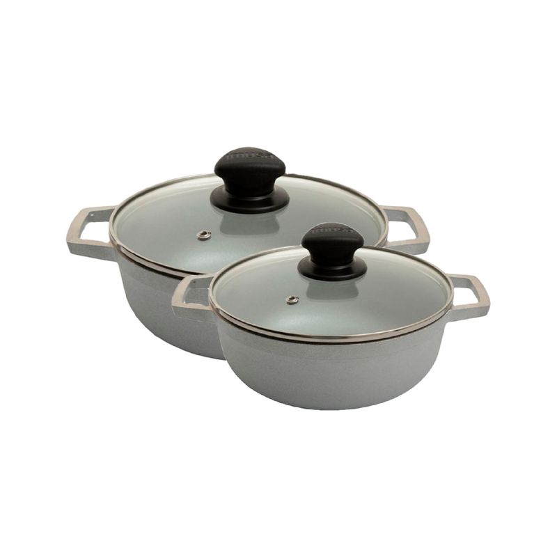 Imusa Set Calderos IMUSA 18-20cm Tapa Vidrio