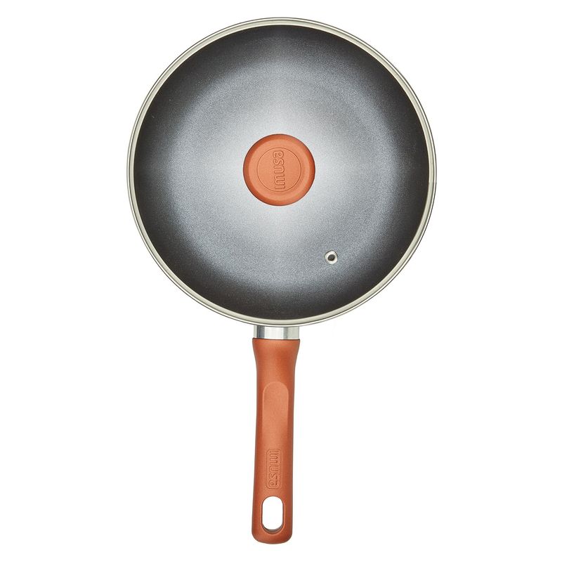 Imusa Juego De 2 Sartenes IMUSA 90 Años 24cm Aluminio Fundido Tapa De Vidrio