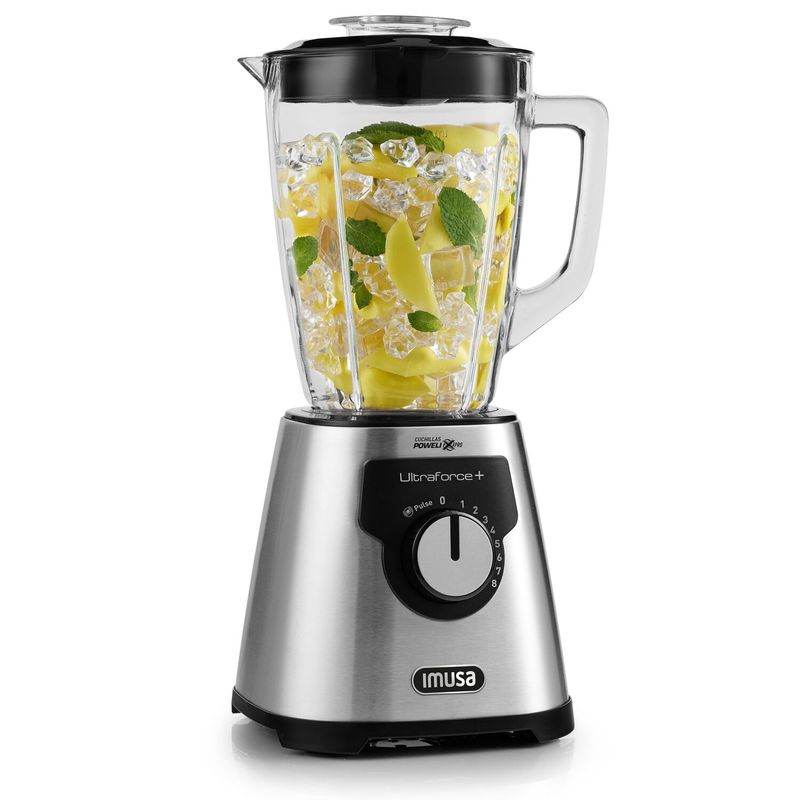 Imusa Licuadora IMUSA Ultraforce + 8V 1000W Vidrio 2.2L Acero inoxidable