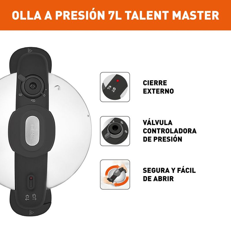 Imusa Olla A Presion IMUSA Talent Master Cierre Externo 7L