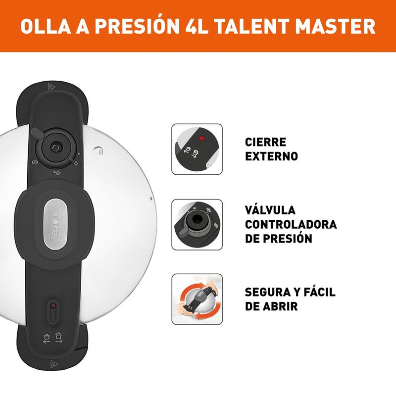 Imusa Olla A Presion IMUSA Talent Master Cierre Externo 4-5 L