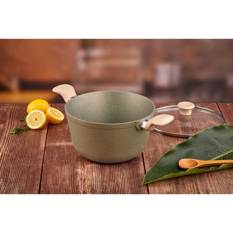 Imusa Olla IMUSA TERRA De 24cm Verde Con Tapa De Vidrio