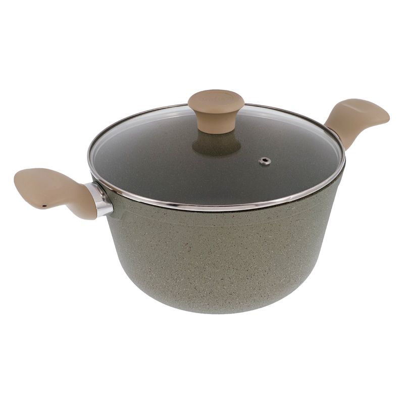 Imusa Olla IMUSA TERRA de 24cm Verde con tapa de vidrio