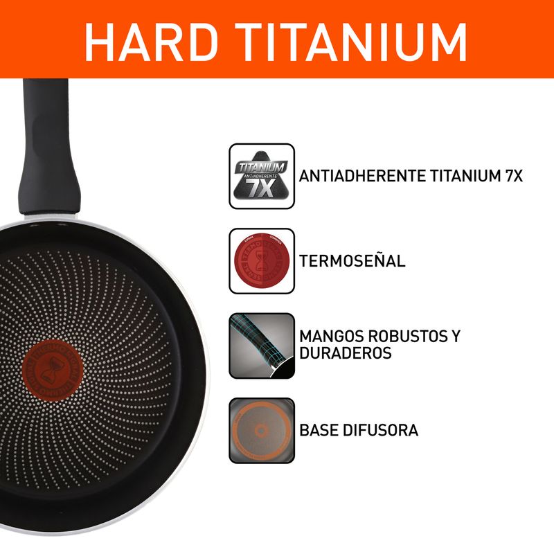 Imusa Perol IMUSA Hard Titanium 16cm Antiadherente Tapa De Vidrio