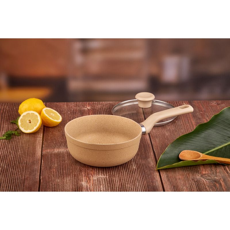 Imusa Perol IMUSA TERRA De 18cm Arena Con Tapa De Vidrio