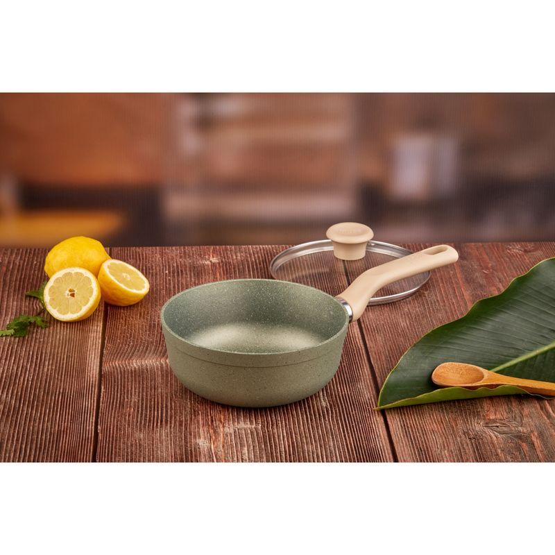 Imusa Perol IMUSA TERRA De 18cm Verde Con Tapa De Vidrio