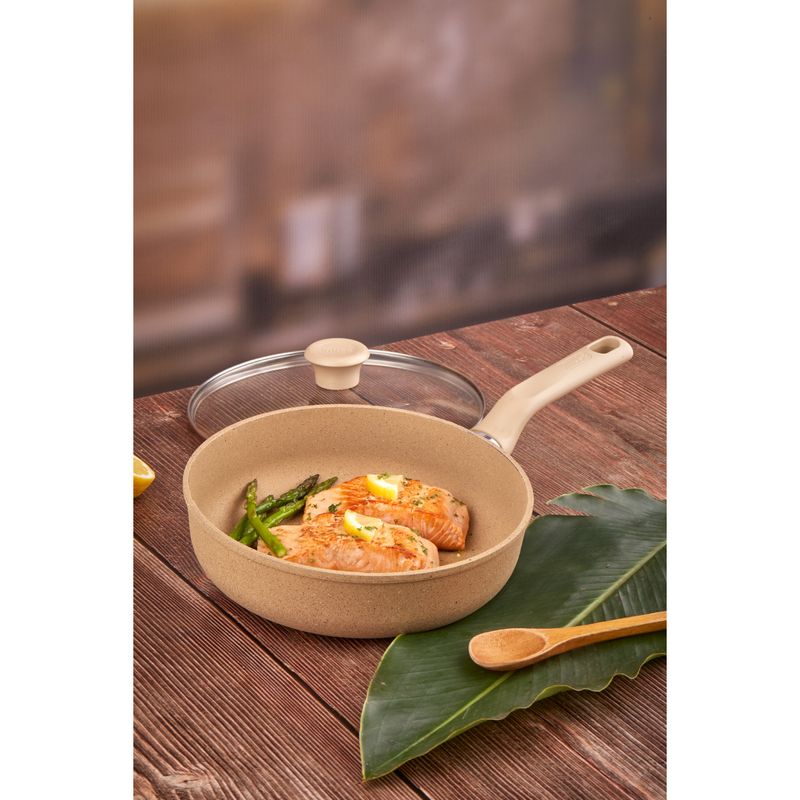 Imusa Sartén IMUSA TERRA De 24cm Arena Con Tapa De Vidrio