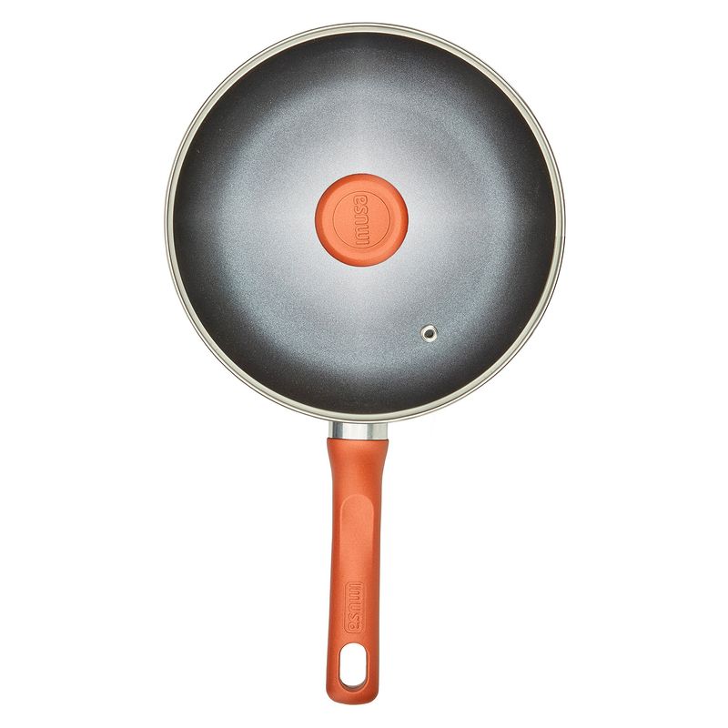 Imusa Sartén Profundo IMUSA 90 Años 24cm Aluminio Fundido Tapa De Vidrio
