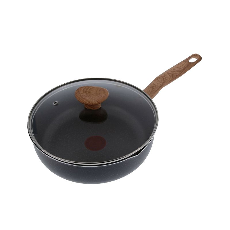 Imusa Sartén Profundo IMUSA Natural Stone de 24cm con Tapa de Vidrio