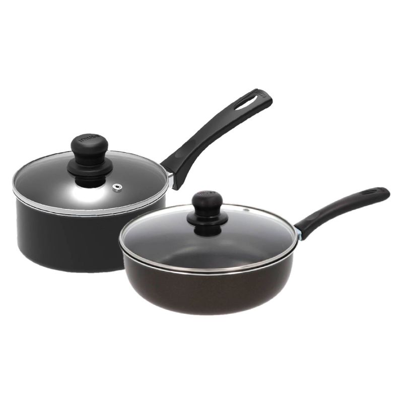 Imusa Set Sartén Jumbo 24cm + Perol 16cm IMUSA Smart con tapa de vidrio