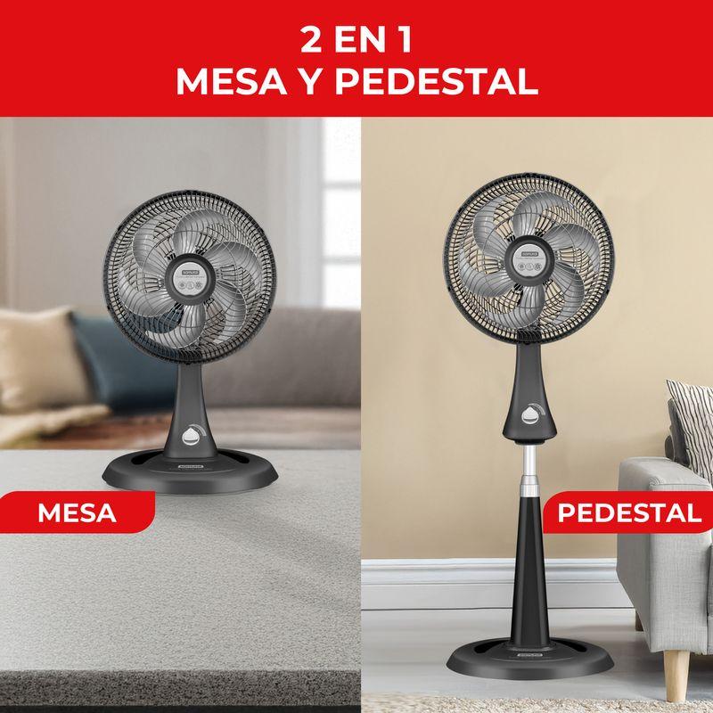Imusa Ventilador SAMURAI Turbo Silence Maxx Compact 2en1 Negro