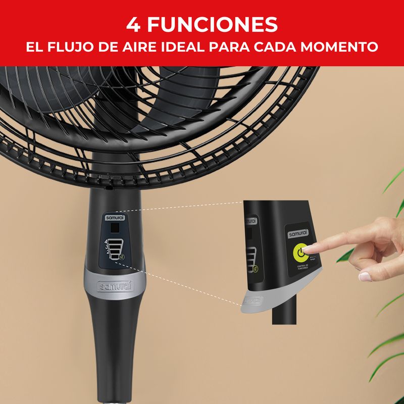 Imusa Ventilador SAMURAI Ultra Silence Force 2en1 Control Remoto