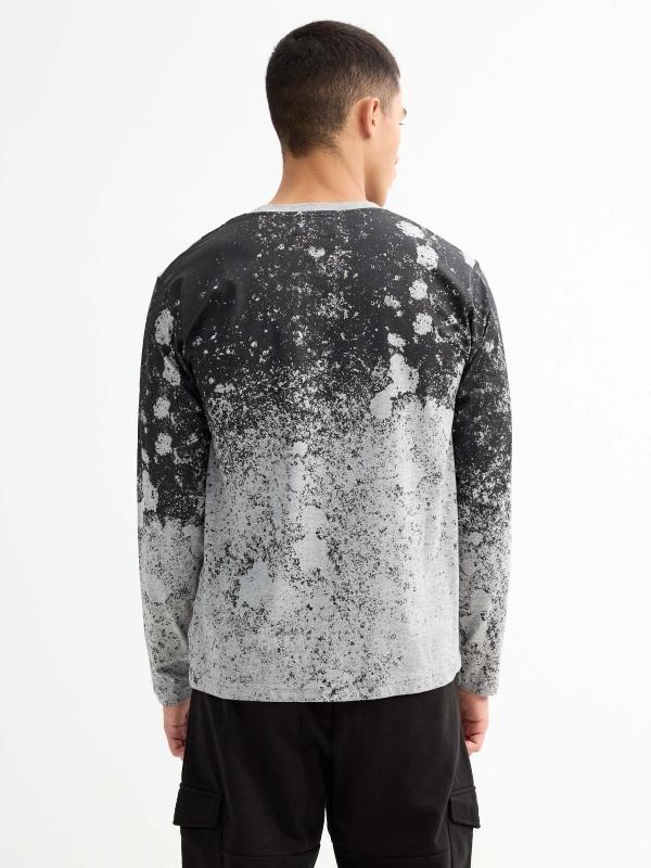 In Side Camiseta Manga Larga Estampado Gráfico Gris