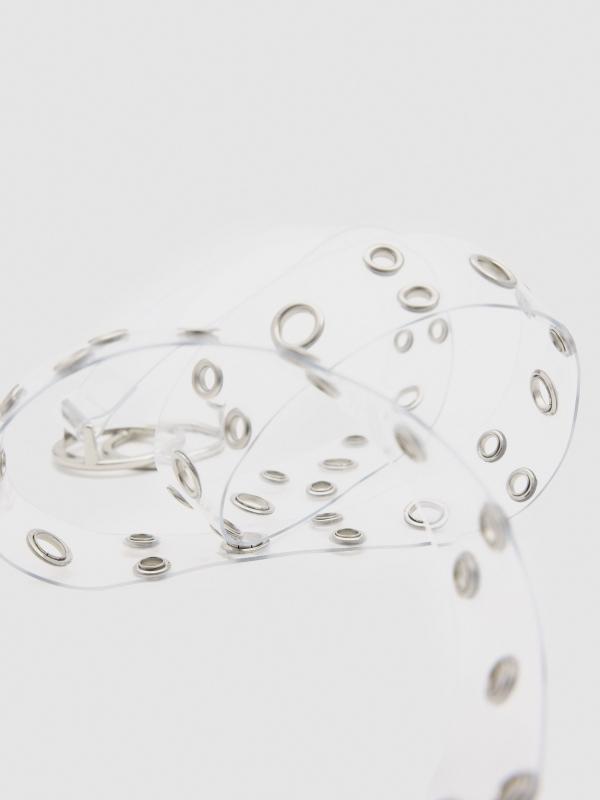 In Side Cinturón Transparente Con Eyelets Y Hebilla Redonda