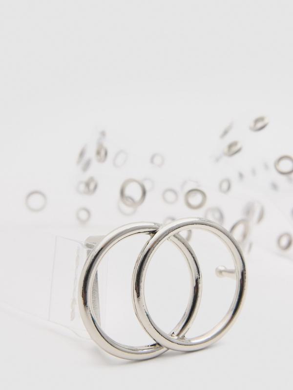 In Side Cinturón Transparente Con Eyelets Y Hebilla Redonda