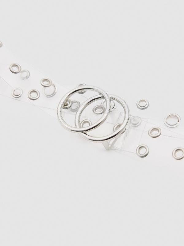 In Side Cinturón Transparente Con Eyelets Y Hebilla Redonda