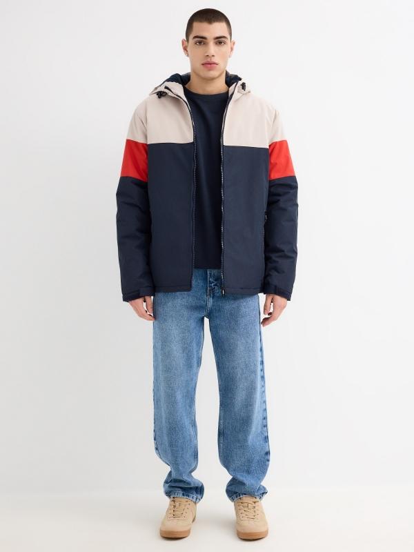 In Side Abrigo Acolchado Color Block