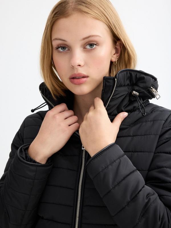 In Side Abrigo Acolchado Con Capucha