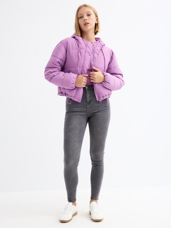 In Side Abrigo Acolchado Con Capucha