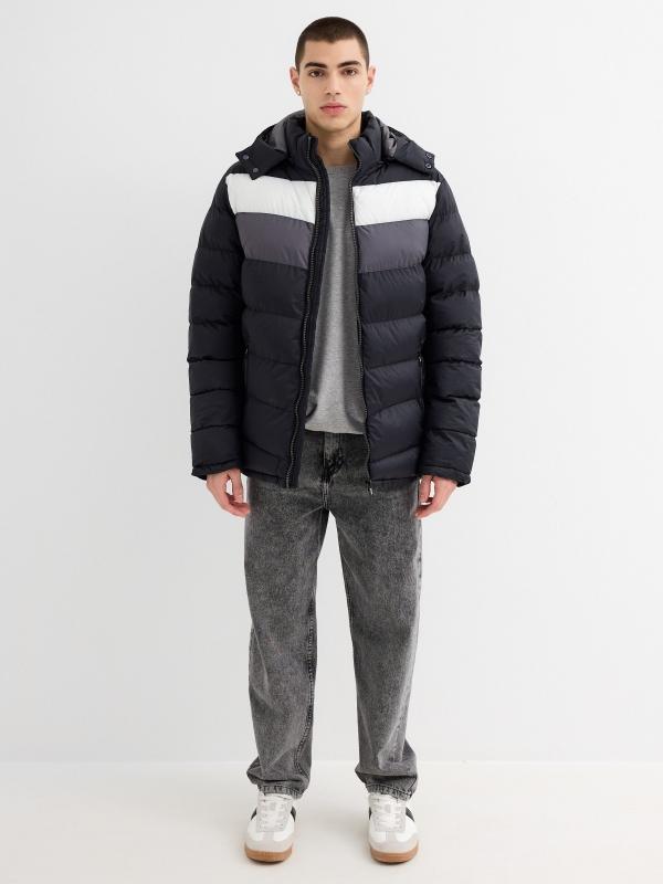 In Side Abrigo Acolchado De Nailon