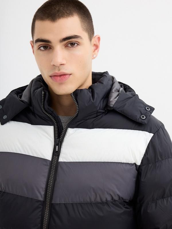 In Side Abrigo Acolchado De Nailon