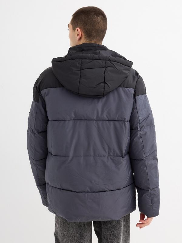 In Side Abrigo Acolchado Dos Grises