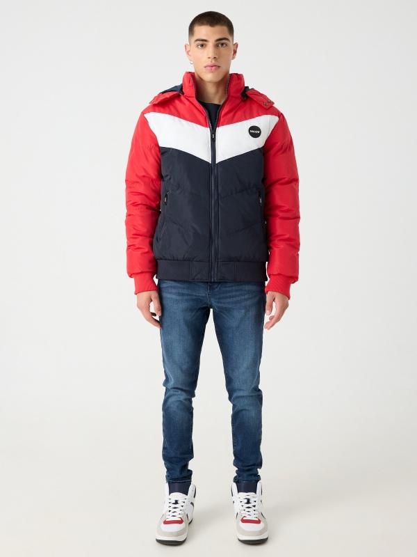 In Side Abrigo Color Block Negro