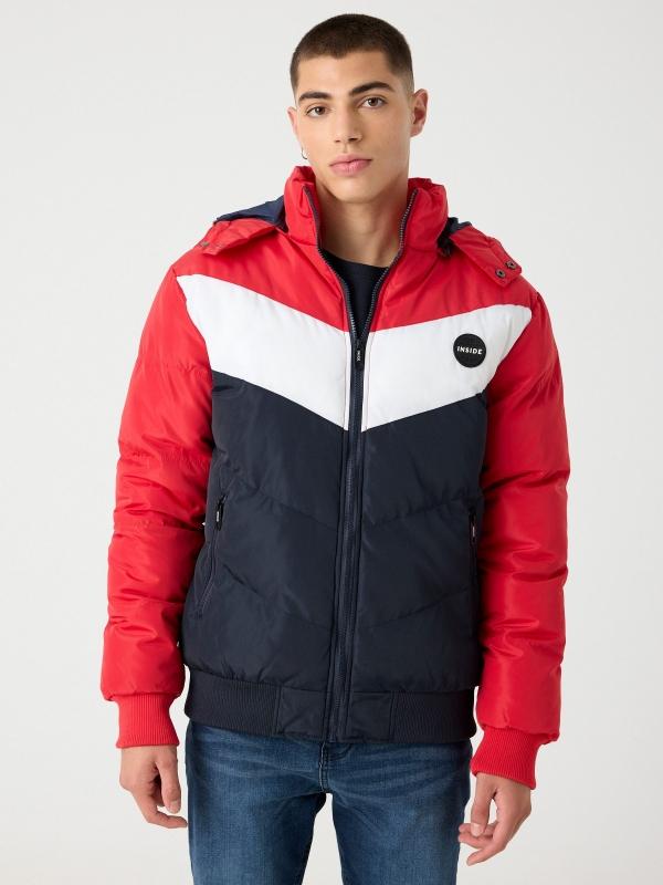 In side Abrigo color block negro