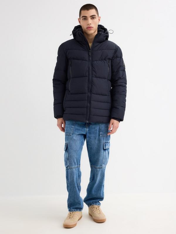 In Side Abrigo Nailon Bolsillos Con Cremalleras