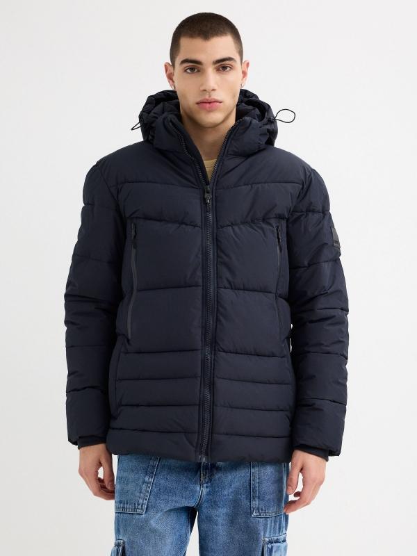 In side Abrigo nailon bolsillos con cremalleras