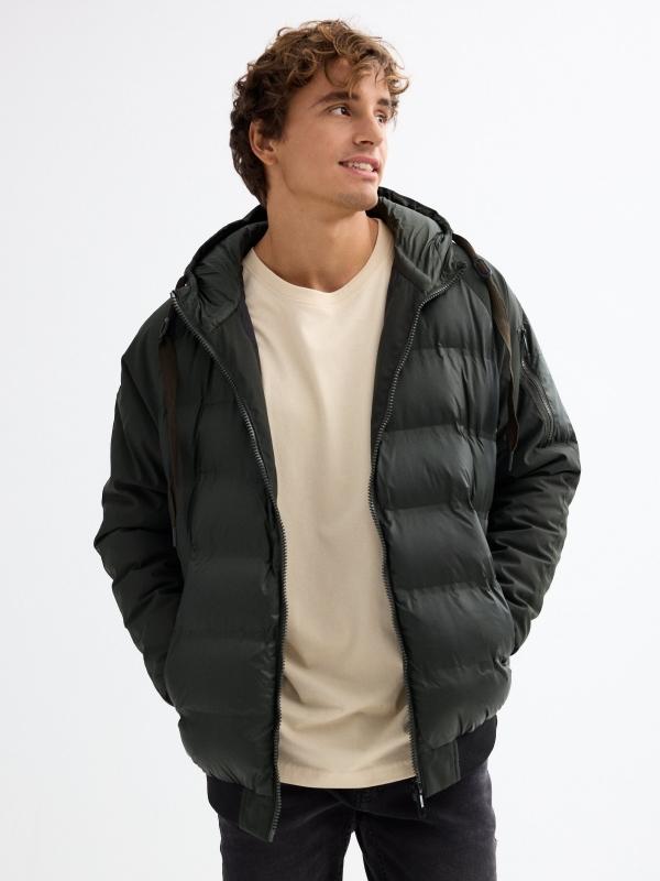 In Side Abrigo Nailon Combinado Verde