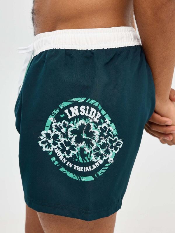 In Side Bañador Color Block Con Sello