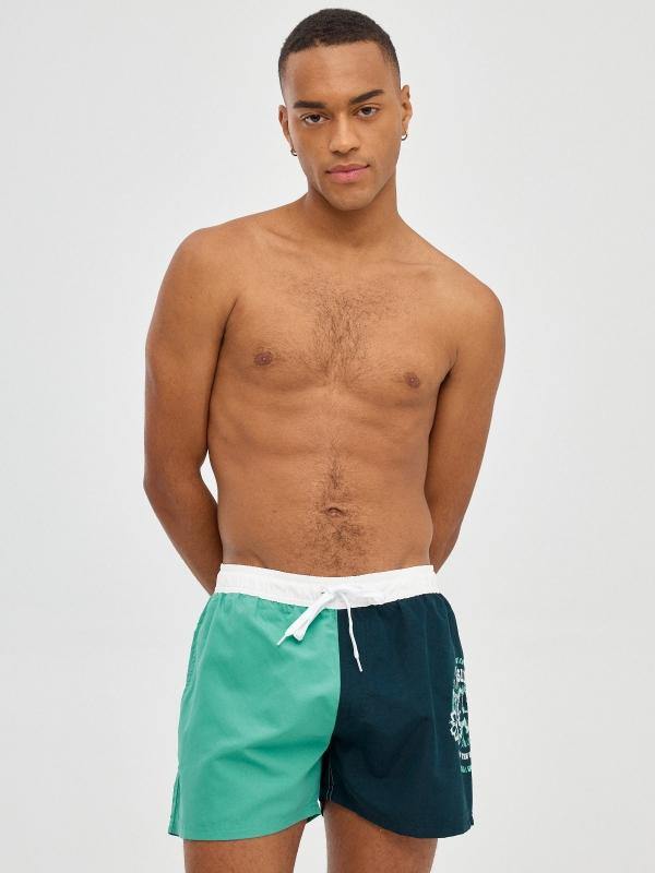 In side Bañador color block con sello