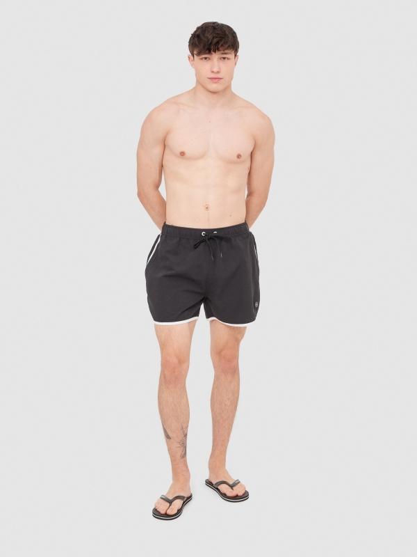 In Side Bañador Corto Ribete Contraste