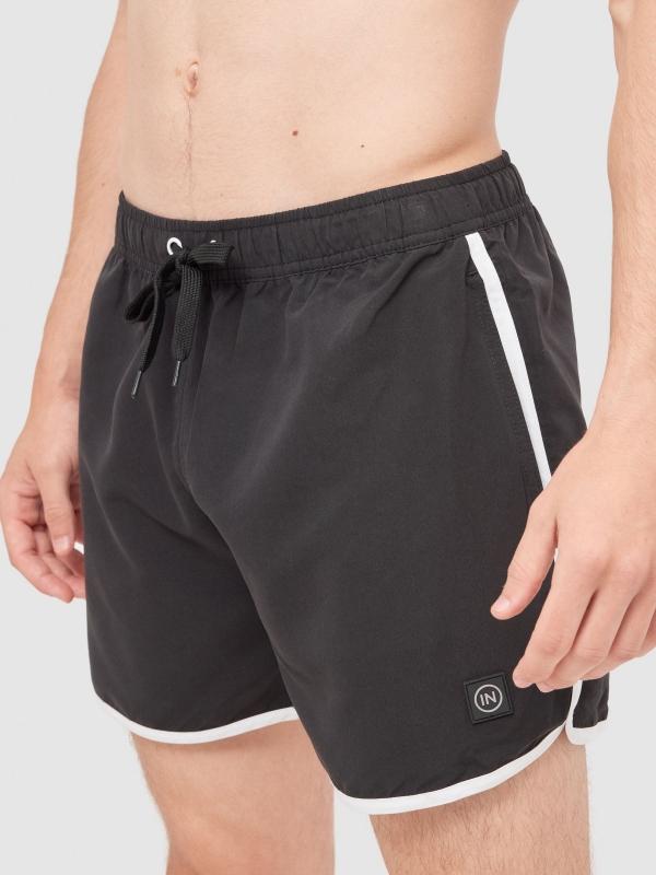 In Side Bañador Corto Ribete Contraste