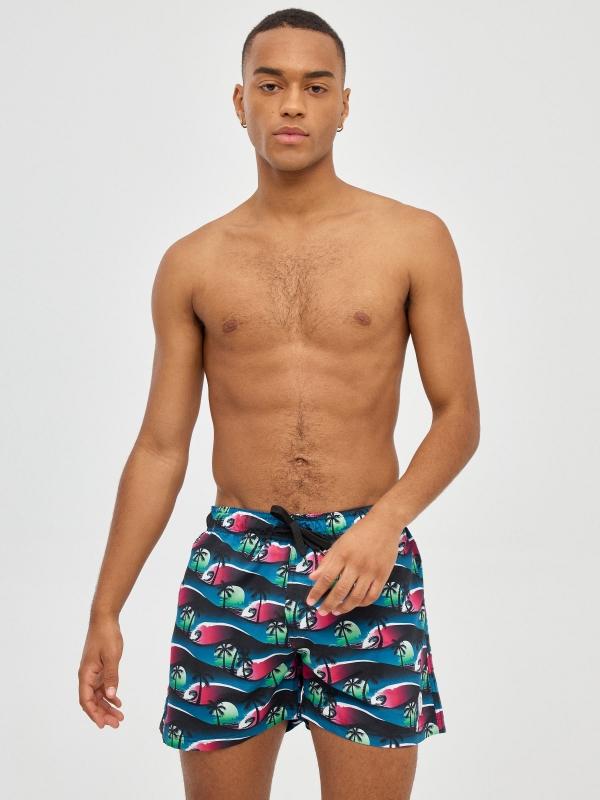 In side Bañador palmeras y olas