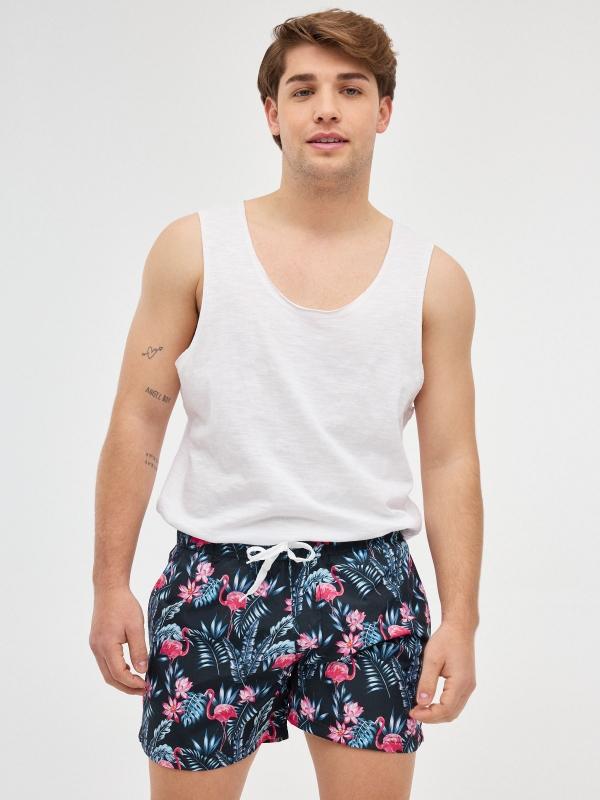 In side Bañador print flamencos