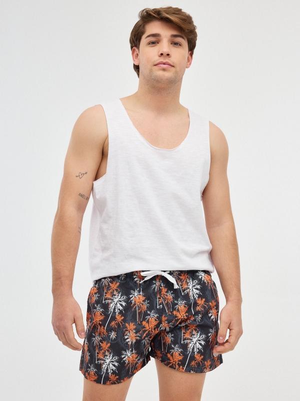 In side Bañador print palmeras