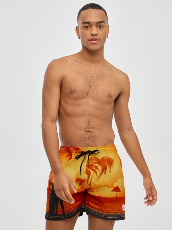 In side Bañador print surfero