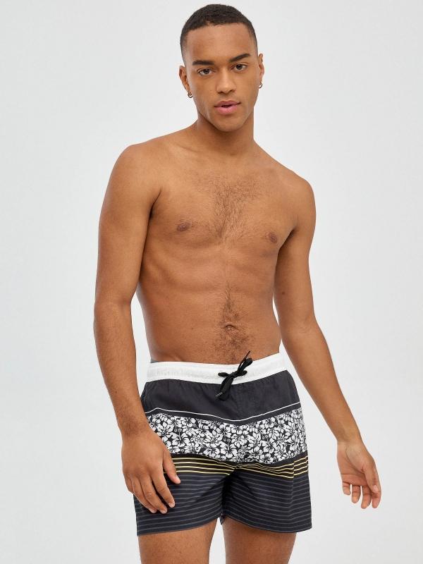 In side Bañador rayas y flores