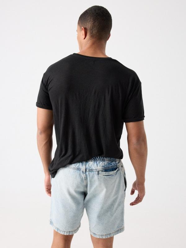 In Side Bermuda Denim Acid Washed