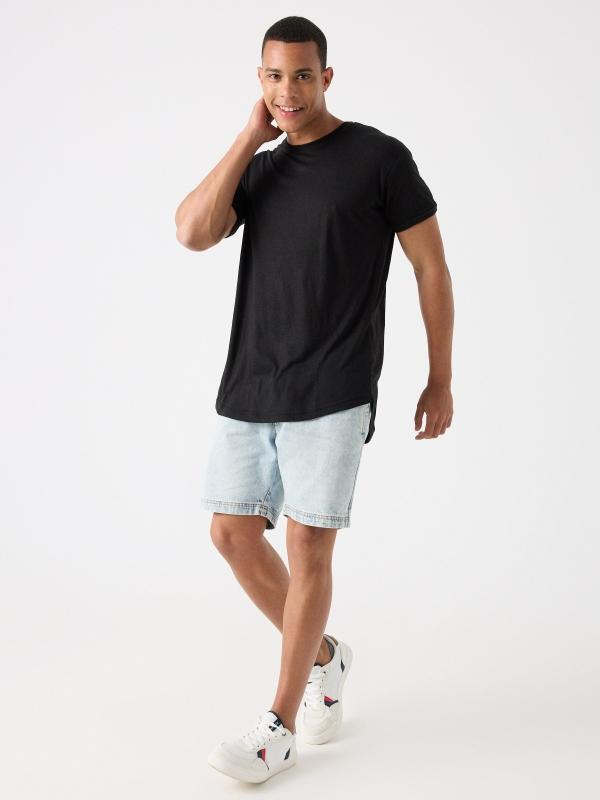 In Side Bermuda Denim Acid Washed