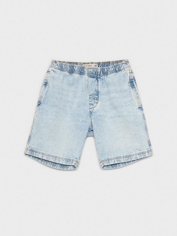 In Side Bermuda Denim Acid Washed