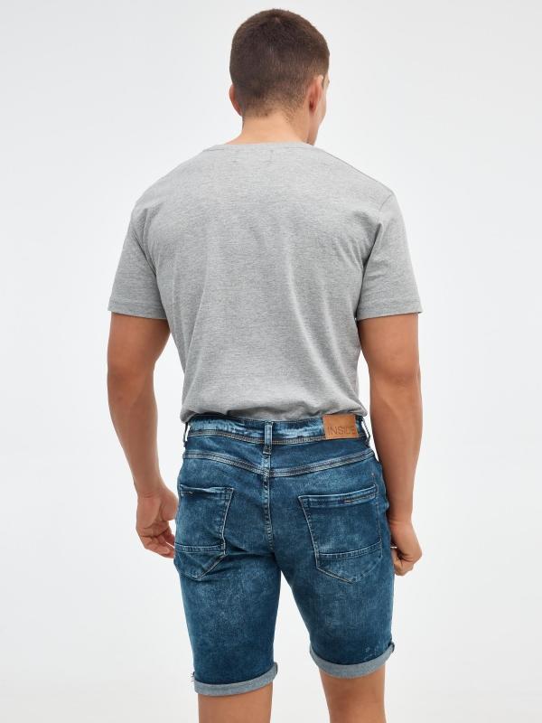 In Side Bermuda Denim Azul Desgastado